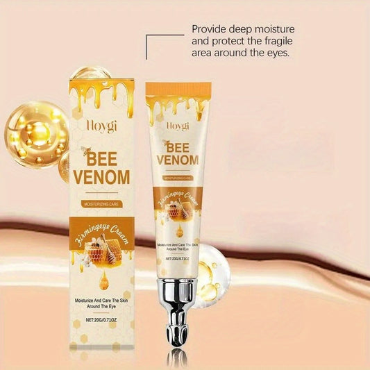 8pcs Bee Venom Eye Firming Cream, Lifting & Firming Eye Cream with Hyaluronic Acid & Glycerin, Firm And Smooth The Look Of Fine Lines, Hydrating Moisturizer for Dry Light Beige, Evens Light Beige, Easy to Absorb